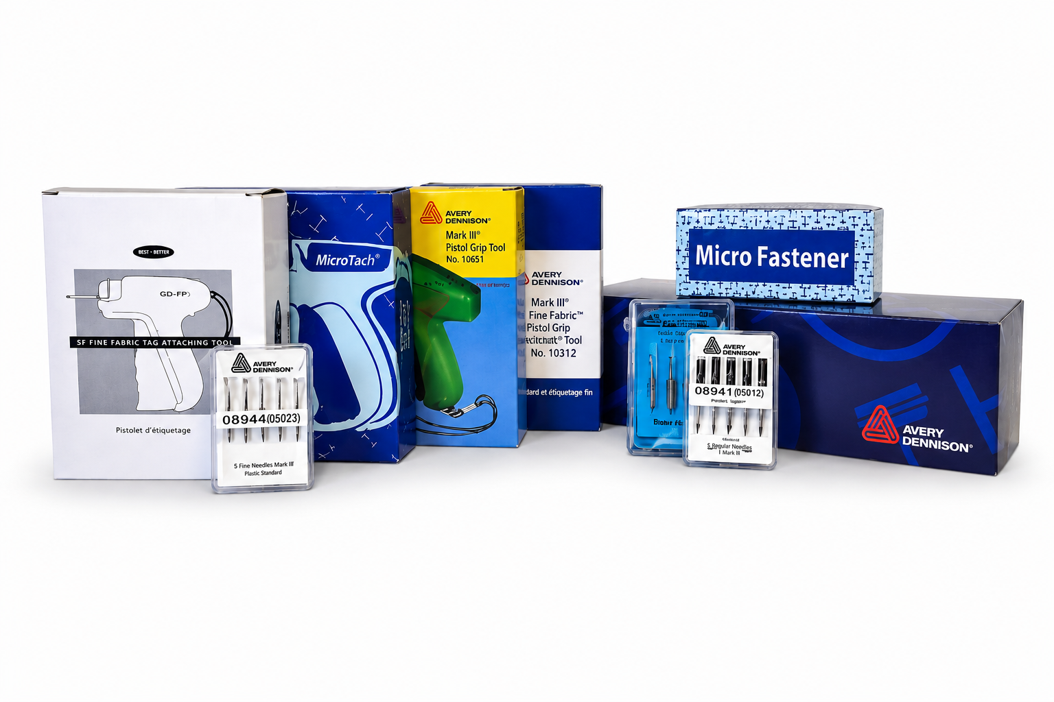 Retail tagging guns, pricing labels, fasteners, and labeling supplies